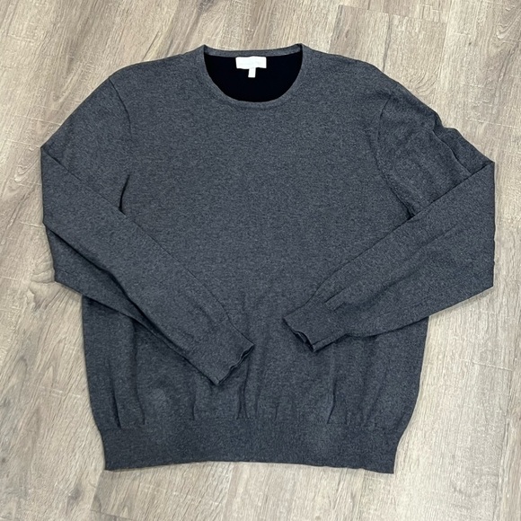 Hickey Freeman Large Cotton Classic Crewneck Sweater Gray - Picture 1 of 4